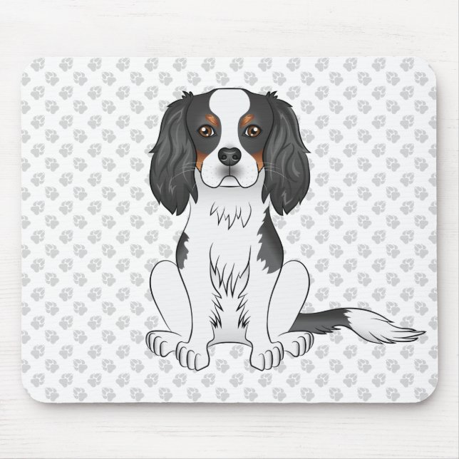 Mousepad Cavalier King Charles Spaniel Tricolor Cão & Patas (Frente)