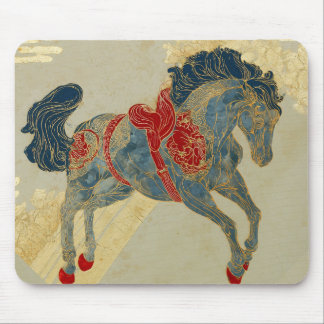 Mousepad Cavalo Azul Real Ornamentado