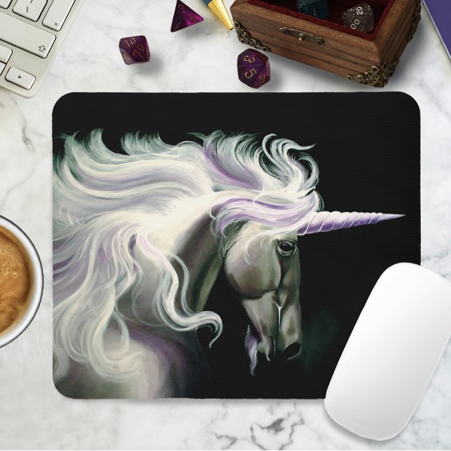 Mousepad Cavalo Branco Elegante Fantasia Roxa (Criador carregado)