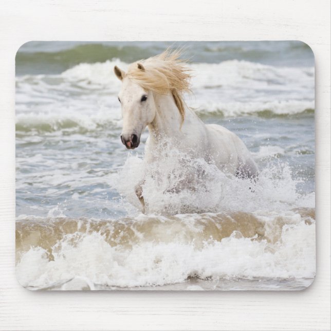 Mousepad Cavalo Camargue nas Ondas (Frente)