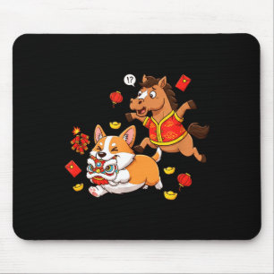 Mousepad Cavalo Chinês Corgi Engraçado Crianças Homens Mulh