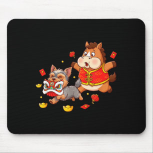 Mousepad Cavalo Chinês Yorkshire Terrier Homens Mulheres Fe