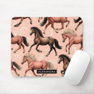 Mousepad Cavalo Cinto Rosa Sem Costura