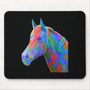 Mousepad Cavalo Colorido Horse-back Andando Sobre Artsy Ho
