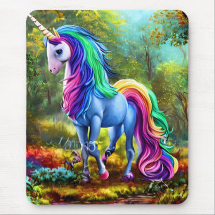 Mousepad Cavalo Colorido Unicórnio na Floresta-46567