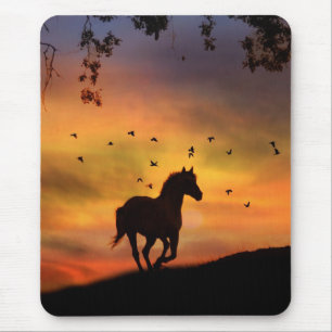 Mousepad Cavalo Correndo Na Placa Do Rato Sunset