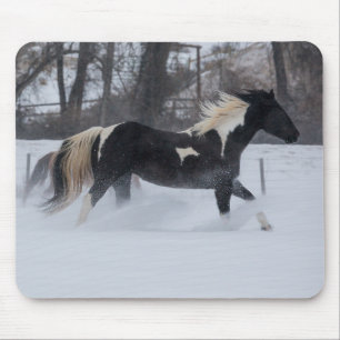 Mousepad Cavalo Correndo Pela Neve