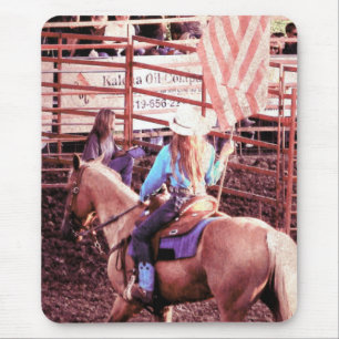 Mousepad Cavalo da bandeira americana do rodeio do Palomino