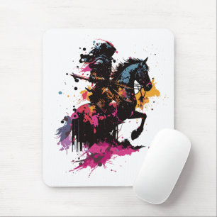 Mousepad Cavalo de cavalaria de guerra na aquarela
