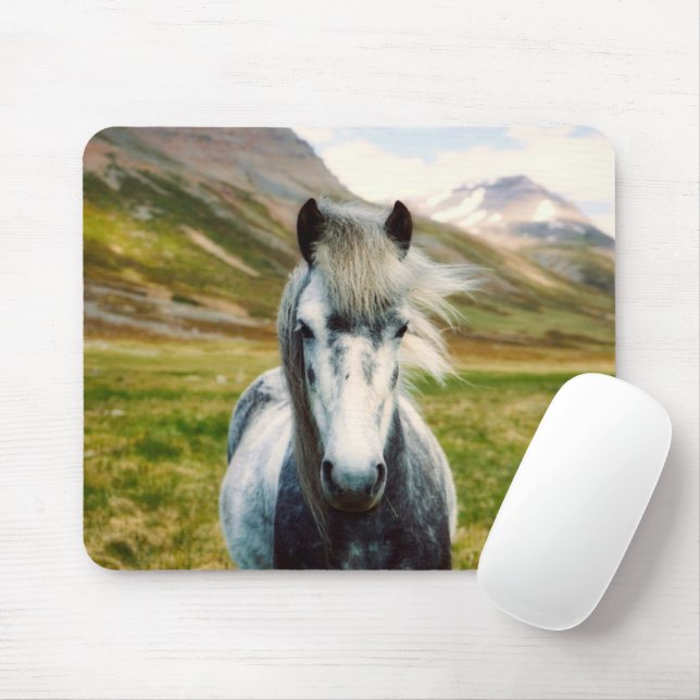 Mousepad Cavalo de Cinza selvagem nas montanhas (Com mouse)