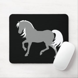 Mousepad Cavalo de Cinza Simples Chic Moderno Elegante