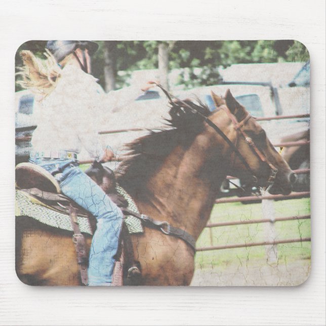 Mousepad Cavalo de Corrida de Barrel (Frente)
