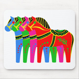 Mousepad Cavalo de dala nórdica vermelho/azul/rosa/verde