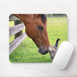 Mousepad Cavalo de Fazenda com Gato Malhado