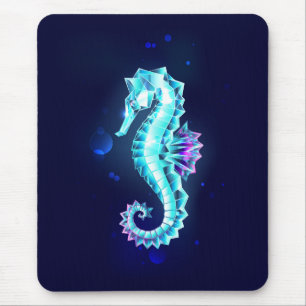 Mousepad Cavalo de Gelo Cristal em Fundo Azul