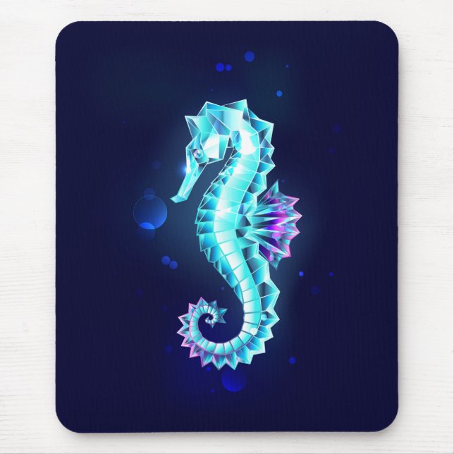 Mousepad Cavalo de Gelo Cristal em Fundo Azul (Frente)