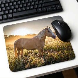 Mousepad Cavalo de Palomino ao nascer do Sol