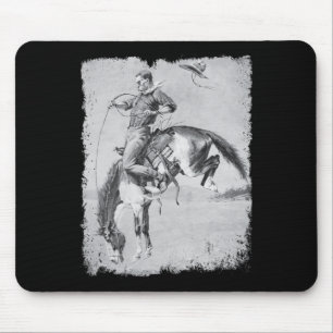Mousepad Cavalo de Rodeio de Cowboy Ocidental Vintage Bronc