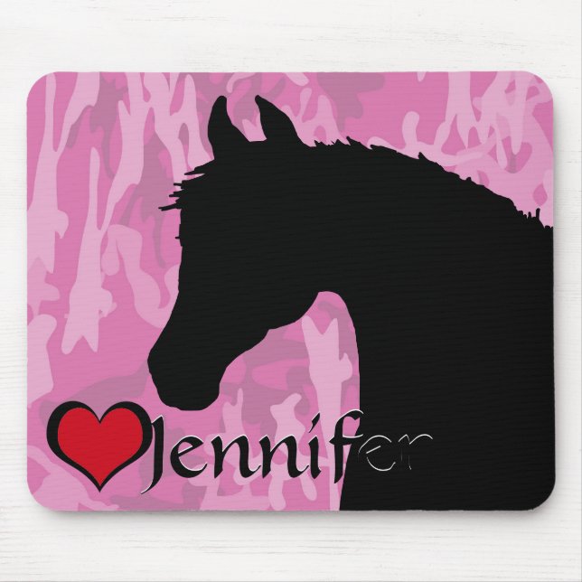 Mousepad Cavalo do Coração (camo rosa) (Frente)