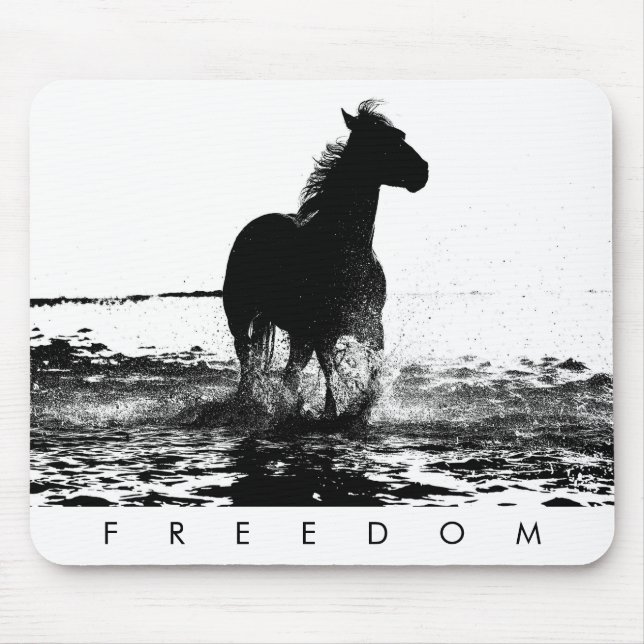 Mousepad Cavalo em Execução de Pop de Arte Elegante Moderna (Frente)