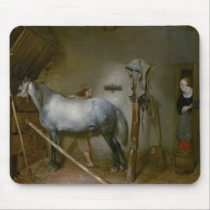 Mousepad Cavalo em um estábulo, c.1652-54 (óleo no painel