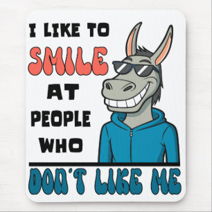 Mousepad Cavalo Engraçado, Donkey Sorri Para Pessoas Sarcás