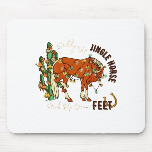 Mousepad Cavalo Engraçado Tilintar Ck Levanta Seus Pés Cact (Frente)