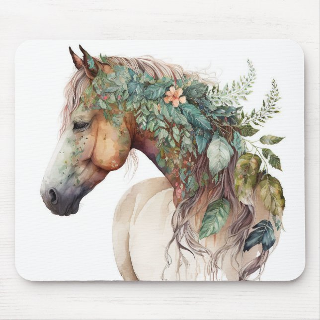 Mousepad Cavalo Floral Estonteante (Frente)