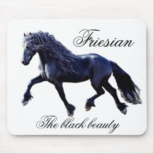 Mousepad Cavalo Frísia, garanhão, a beleza negra