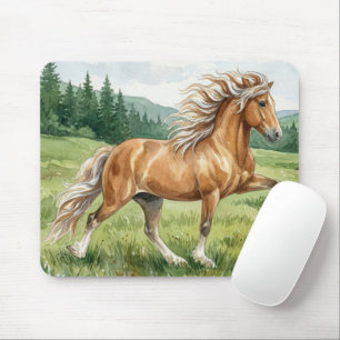 Mousepad Cavalo islandês Elska aquarela paisagem