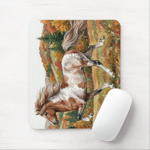 Mousepad Cavalo Islandês Freya na Floresta de Outono