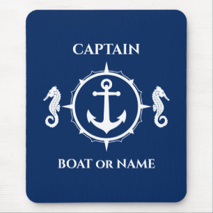Mousepad Cavalo marinho Ancoragem Náutica Capitão Barco o