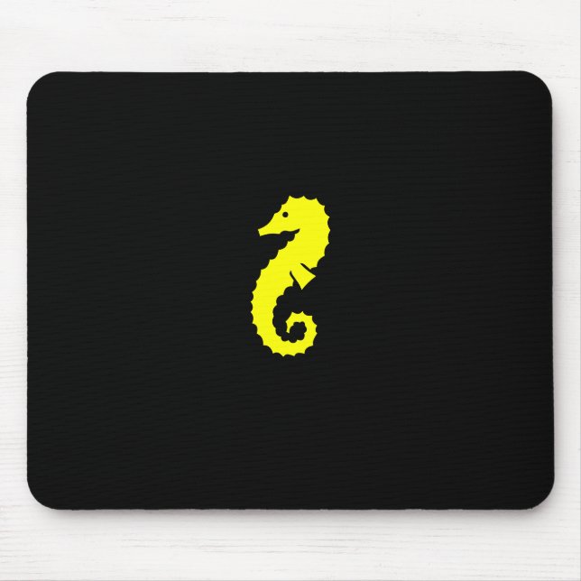 Mousepad Cavalo marinho de Glow_Yellow do oceano (Frente)