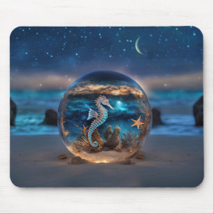 Mousepad Cavalo-marinho e Starfish Beach Underwater Surreal