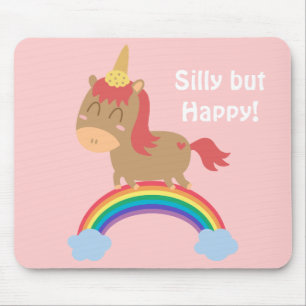 Mousepad Cavalo Marrom Kawaii tentando ser um Unicórnio