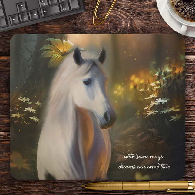 Mousepad Cavalo na Floresta Encantada (Criador carregado)