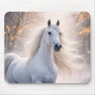 Mousepad Cavalo na Neve com Luzes de Natal