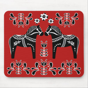 Mousepad Cavalo popular preto/branco de Dala/frisão popula