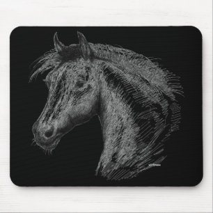 Mousepad Cavalo: Preto