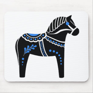Mousepad Cavalo preto/branco/azul popular de Dala, frisão