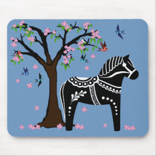 Mousepad Cavalo preto/branco popular de Dala, pássaro