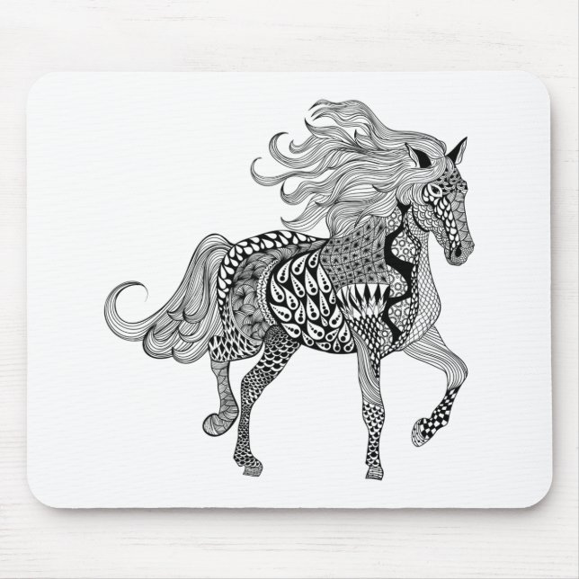 Mousepad Cavalo preto inspirado (Frente)