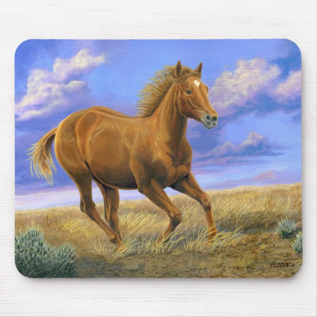 Mousepad Cavalo Quarter "Liberdade Desenfreada" em Execução (Frente)