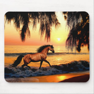 Mousepad Cavalo que funciona na praia do por do sol
