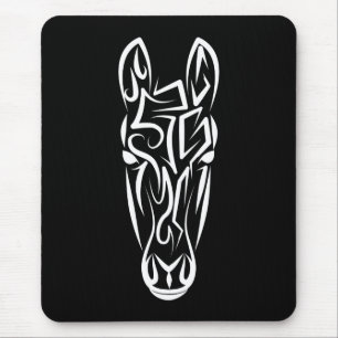 Mousepad Cavalo Tribal Negro e Branco