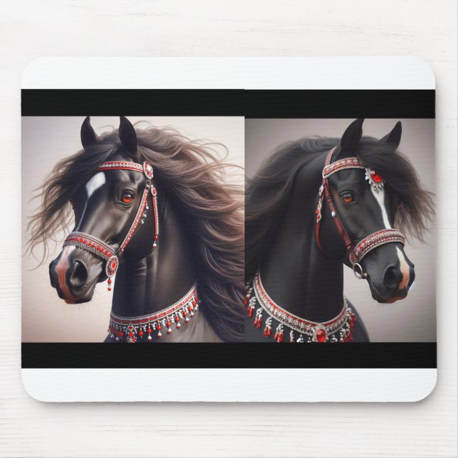 Mousepad Cavalos Árabes Negros (Frente)
