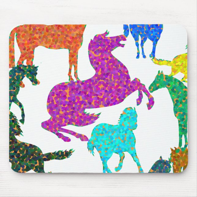 Mousepad Cavalos Arco-Íris - "Dotty sobre Cavalos!" (Frente)