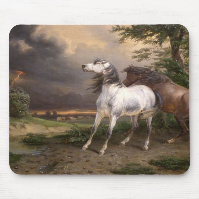 Mousepad Cavalos Assustados pela Tempestade (por Carle Vern (Frente)