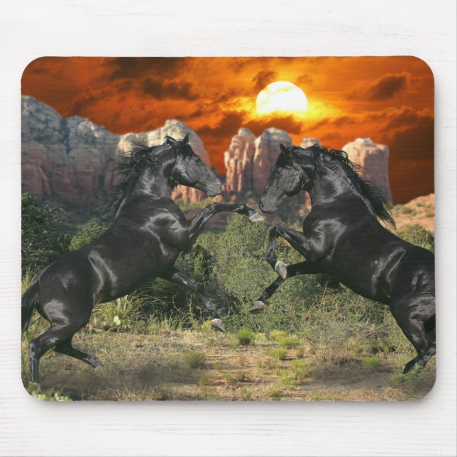 Mousepad Cavalos da fantasia: Magia negra (Frente)
