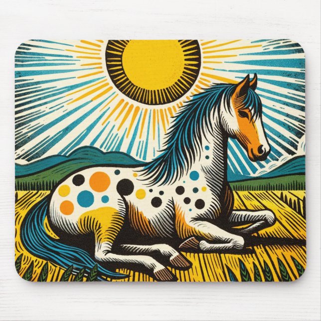 Mousepad Cavalos de Arte de Cavalo Appaloosa (Frente)